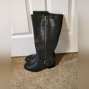 Tall black boots--wide width